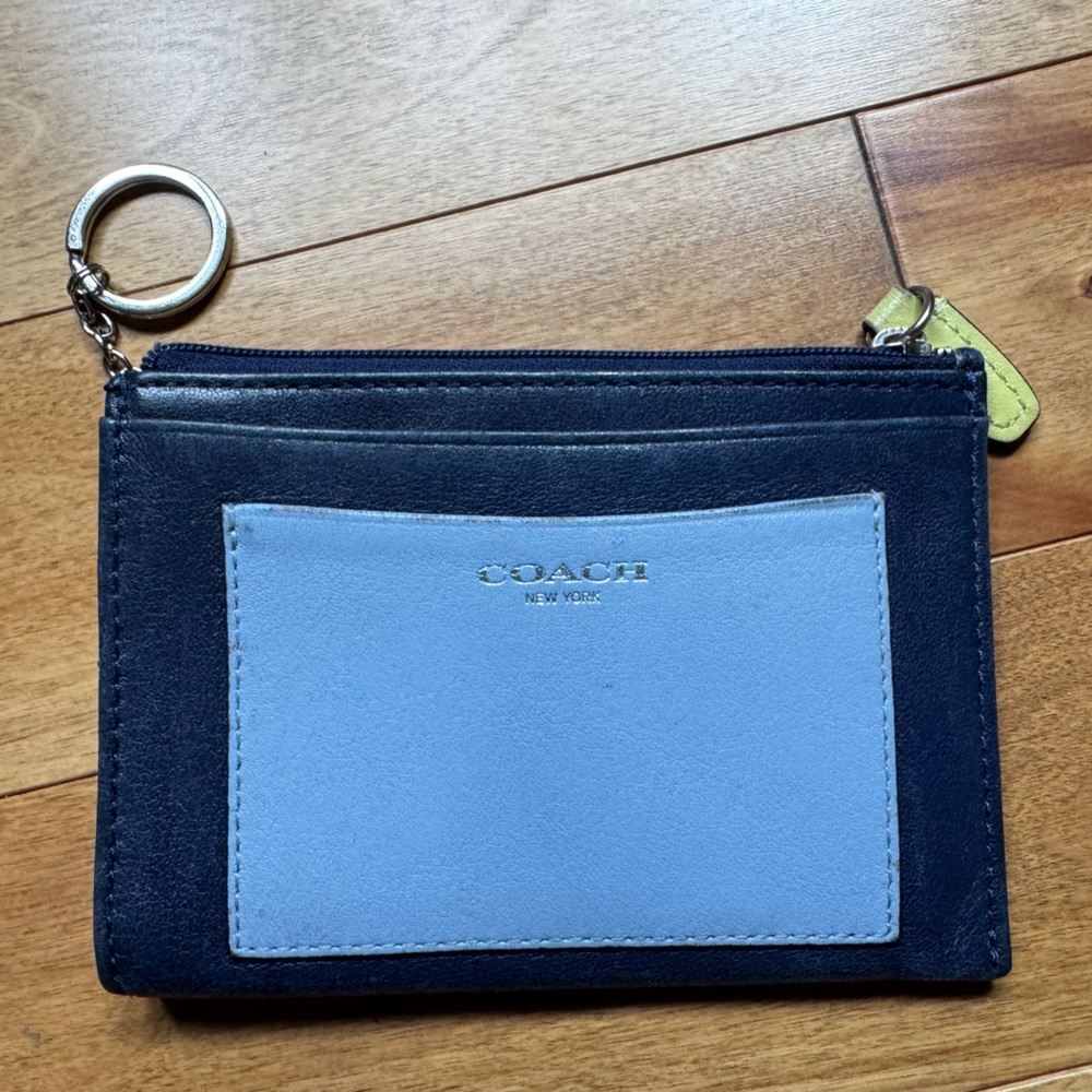 Coach Dark Blue and Light Blue Card Holder \ Coin purse